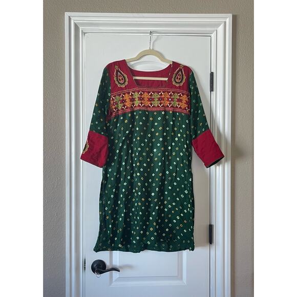 Unique Embroidery Muslin Dress Kurti Large 36 - Picture 1 of 8